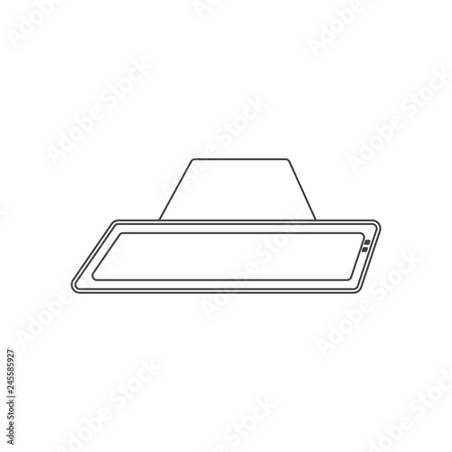 extractor hood outline flat icon vector design illustration