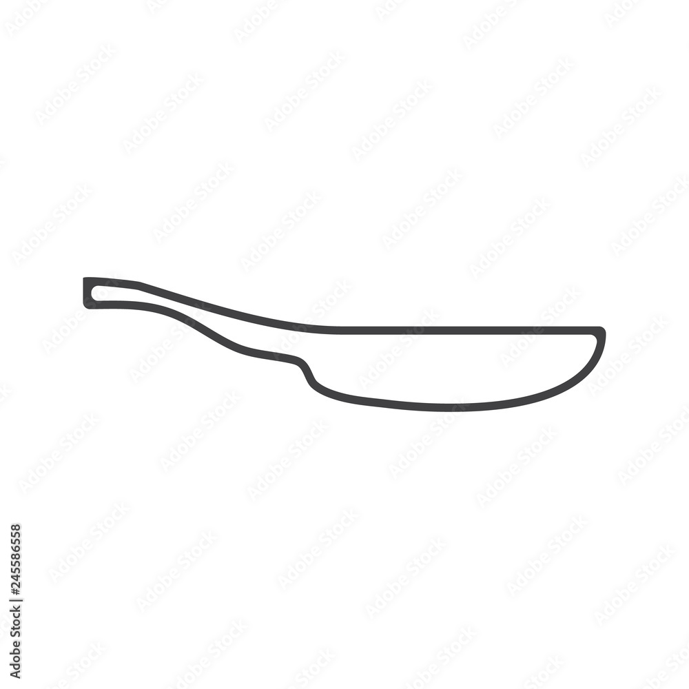 thin frying pan outline icon vector design illustration thin frying pan outline icon vector design illustration