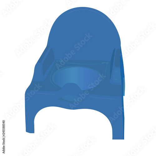 blue plastic baby potty vector illustration