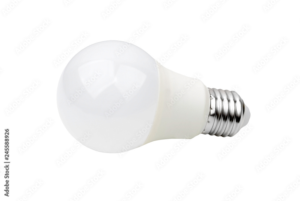 LED bulb on white LED bulb on white