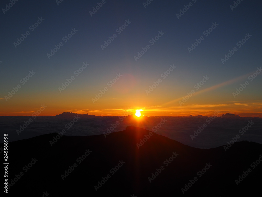 sunset over the Uyuni salar sunset over the Uyuni salar