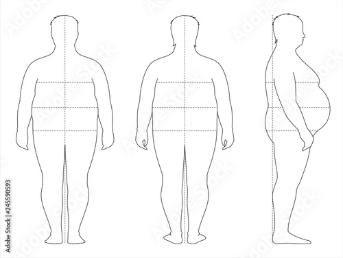 Male fat body lines and proportions for sewing