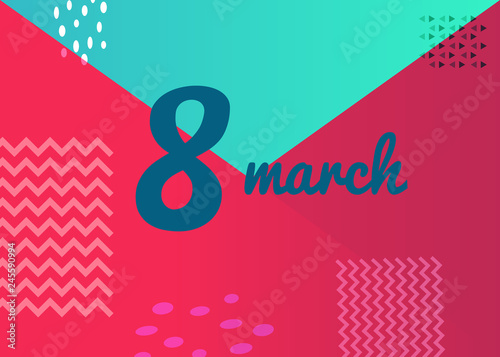 Happy Woman's Day banner in flat style