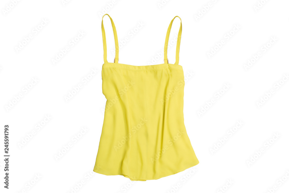 Fashionable concept.. Lime romper. Top view. Isolate on white background.