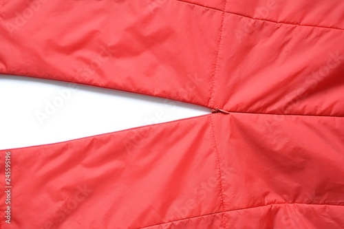 red clothes with open zipper