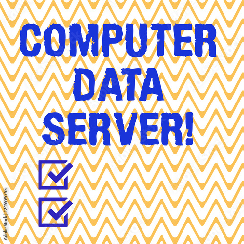 Conceptual hand writing showing Computer Data Server. Business photo text Computer platform that delivers database services Horizontal Zigzag Wavy Parallel Line in Seamless Repeat Pattern