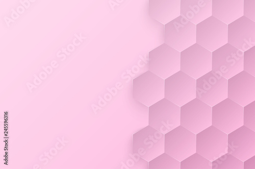 Abstract pink background with honeycombs or hexagons pattern.