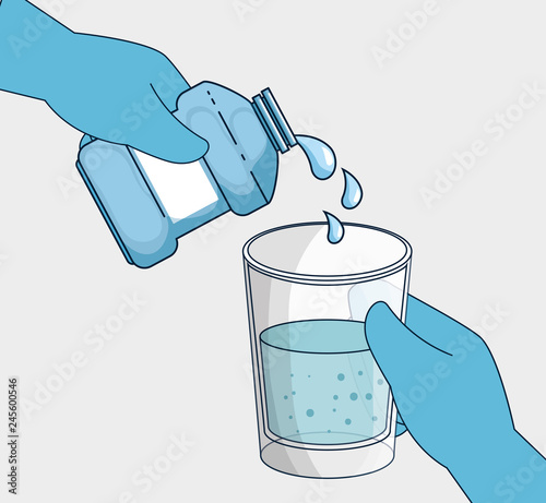 dental hygiene treatment with mouthwash medicine