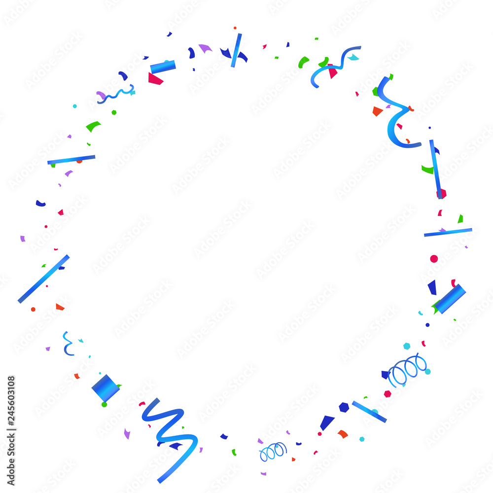 Fototapeta premium Colorful confetti on white background.