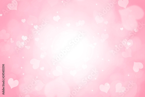 Heart shape bokeh Valentine day background, women's day love gradient