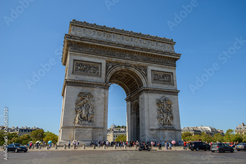 PARIS, FRANCE - JULY 14 2018: The Arc de Triomphe de l'Etoile in Paris in a summer day © Denis Zaporozhtsev