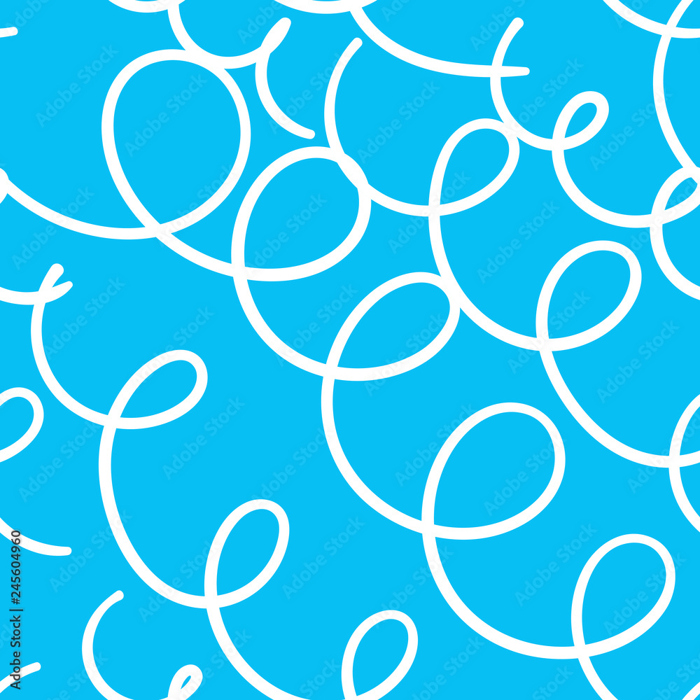 Abstract hand drawn doodle thin line wavy seamless pattern. Curly linear messy background. Vector illustration. Abstract hand drawn doodle thin line wavy seamless pattern. Curly linear messy background. Vector illustration.