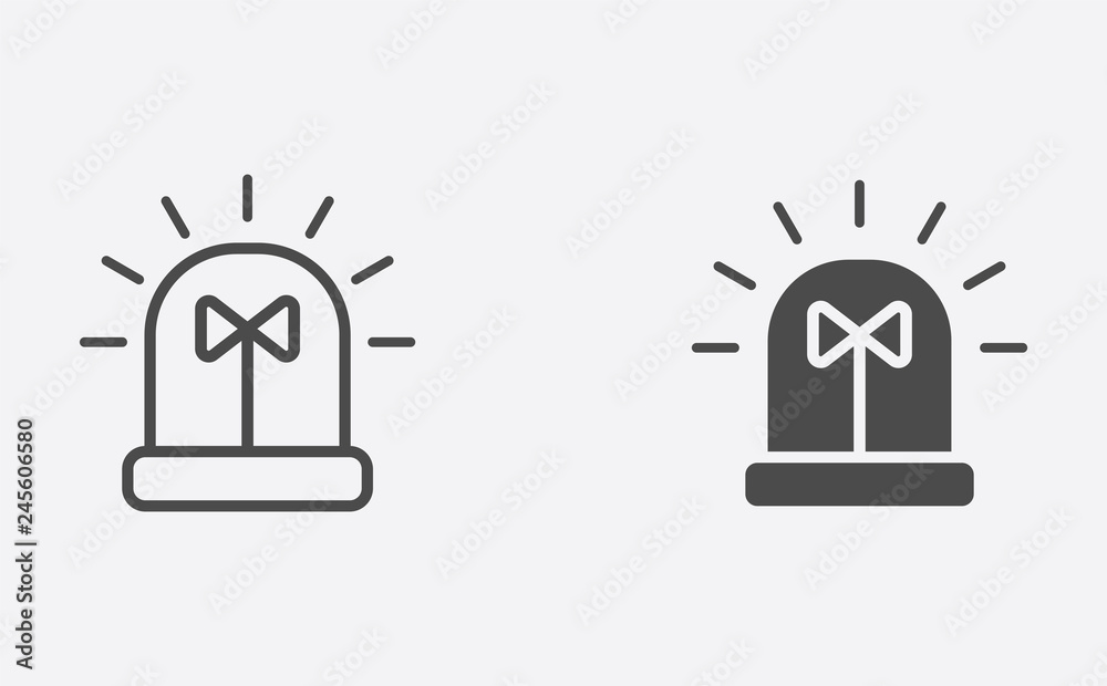 Siren filled and outline vector icon sign symbol Siren filled and outline vector icon sign symbol