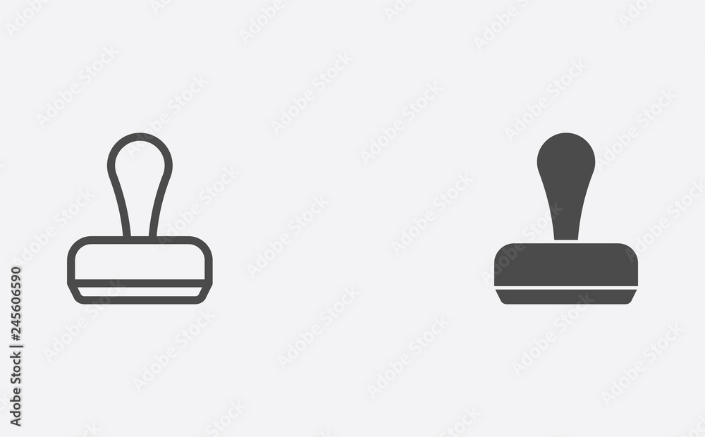 Stamp filled and outline vector icon sign symbol Stamp filled and outline vector icon sign symbol
