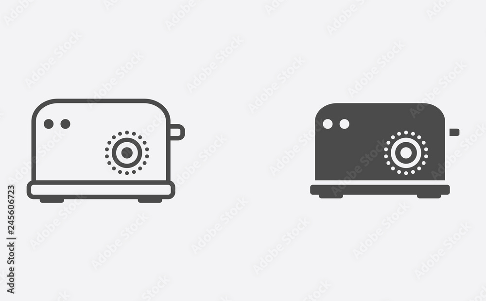 Toaster filled and outline vector icon sign symbol Toaster filled and outline vector icon sign symbol