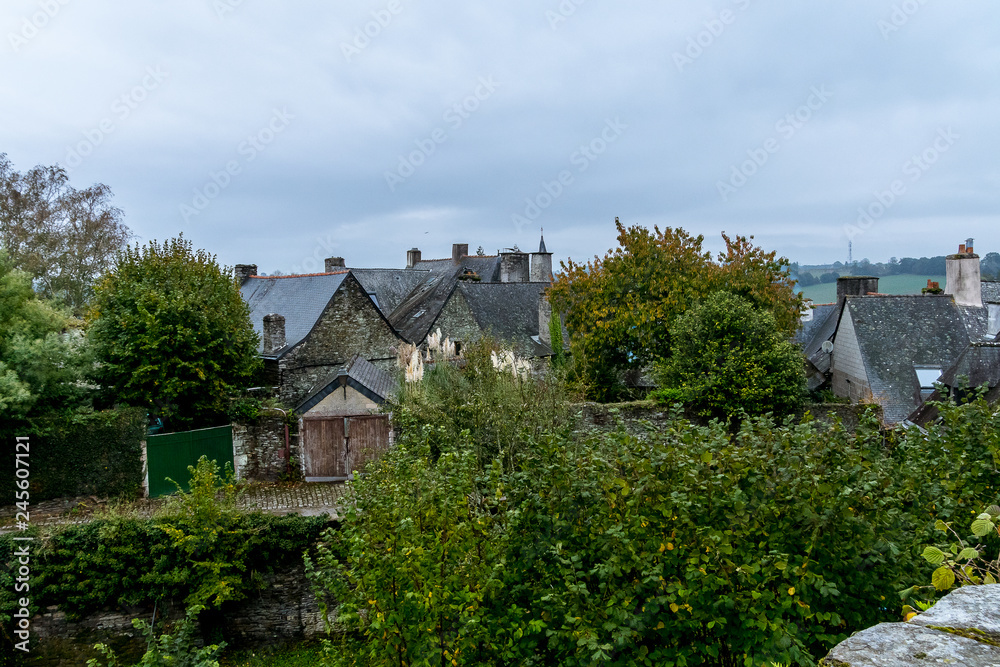 Slate roofs in Rochefort-en-Terre. French Brittany Slate roofs in Rochefort-en-Terre. French Brittany