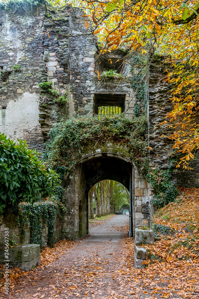 Castle park of Rochefort-en-Terre, French Brittany