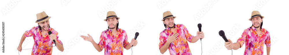 Man in colourful shirt isolated on white Man in colourful shirt isolated on white