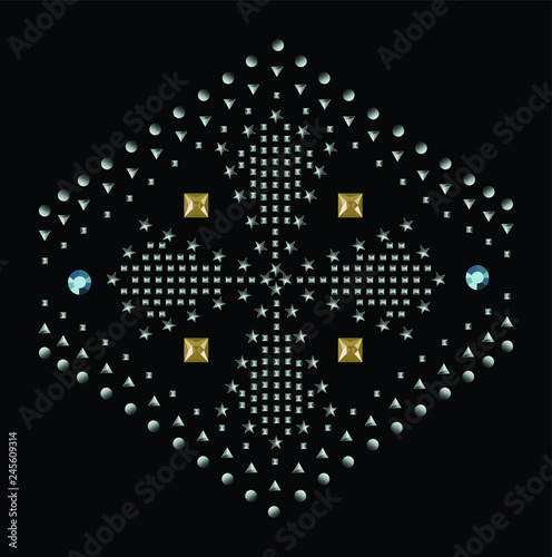 Fashion apparel artwork for embellishment in vector.