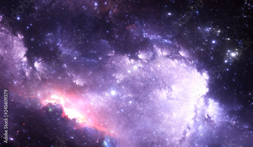 Fototapeta Naklejka Na Ścianę i Meble -  Glowing space nebula and stars in deep space