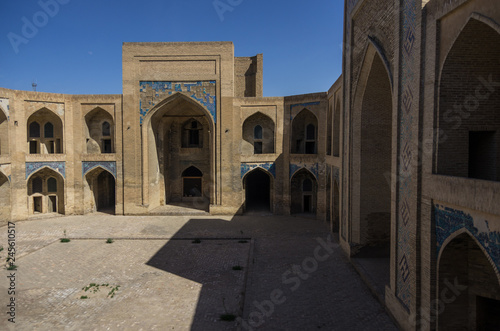 Courtyard of Abdullah-khan madrasah in Kosh-Madrasah complex. Bukhara, Uzbekistan. Asia. Great Silk Road. photo