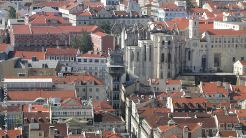 Lisbon. A panoramic view with the Elevator de Santa Justa