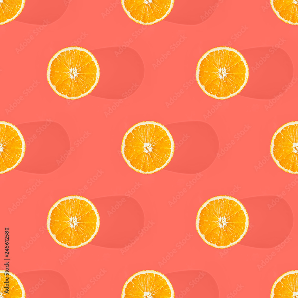 seamless pattern consisting of halved orange