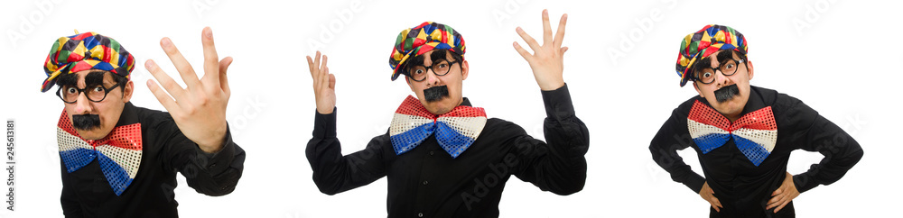 Funny clown isolated on white Funny clown isolated on white