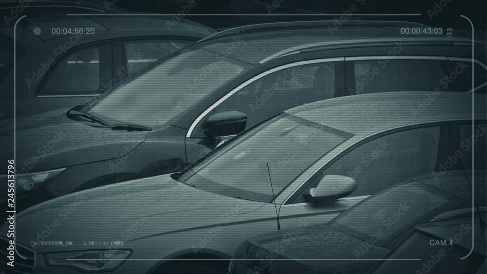 CCTV Parked Cars In Rainy Weather CCTV Parked Cars In Rainy Weather