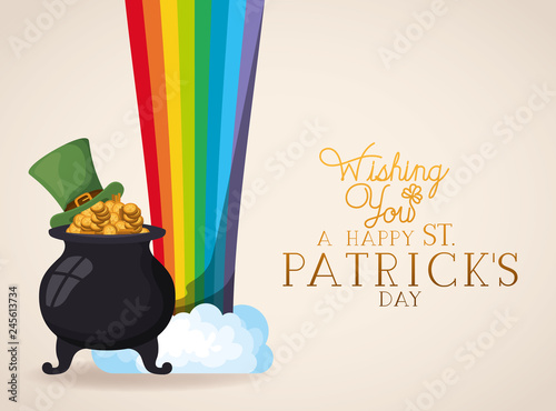 lemprechaun cauldron with st patrick font photo