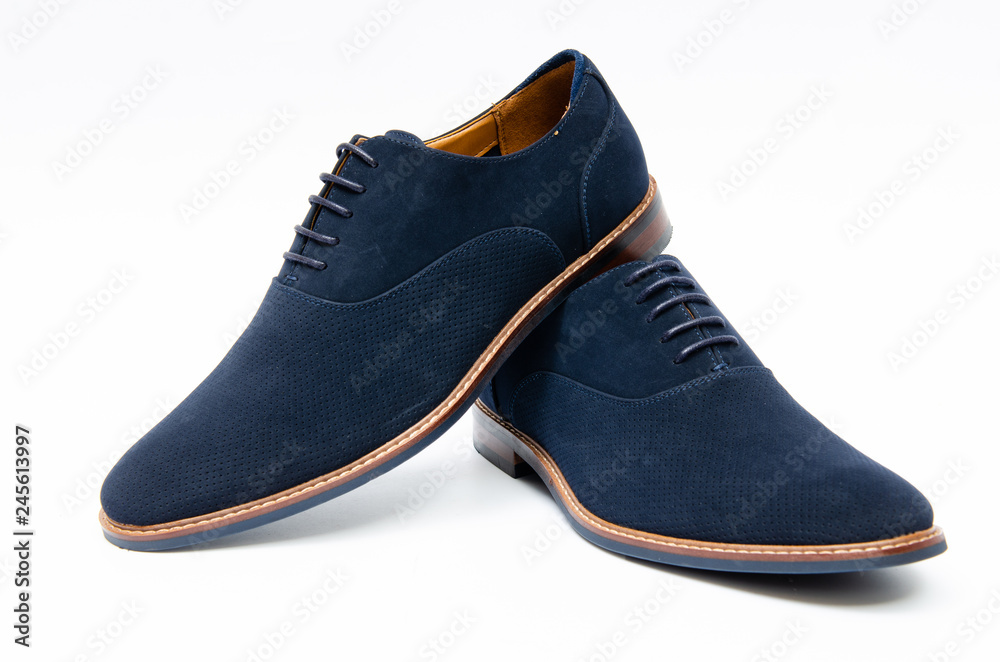 Blue suede shoes isolated on white background Blue suede shoes isolated on white background