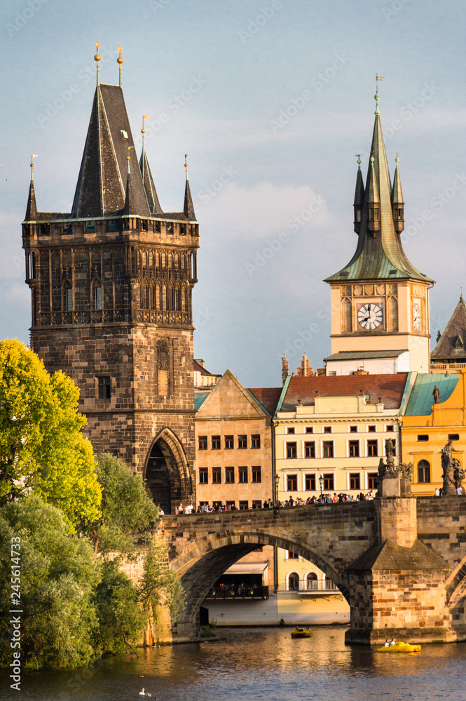 Fototapeta premium Prague, The Charles Bridge with the Old Town Tower