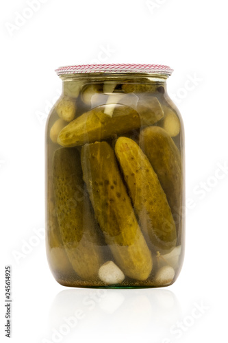 jar of canned cucumbers
