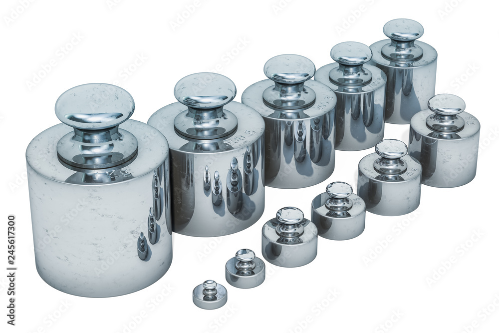 Weights Scale Calibration Set, 3D rendering Weights Scale Calibration Set, 3D rendering