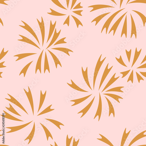 Abstract seamless pattern with fireworks. Festive background. Vector illustration. 