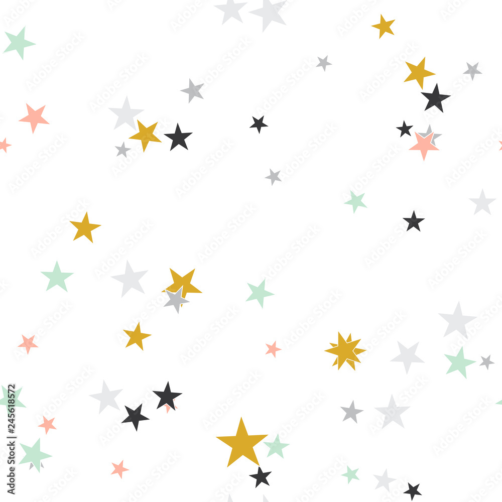 Naklejka premium Seamless abstract background with stars. Infinity messy geometric pattern. Vector illustration.