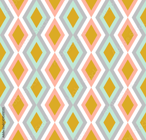 Seamless abstract background with rhombuses. Infinity geometric pattern. Vector illustration. 