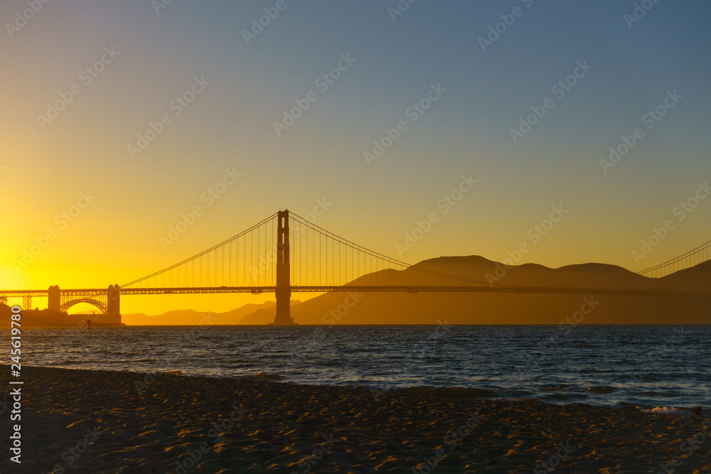 Bridge Golden Gate at San Francisco sunset Bridge Golden Gate at San Francisco sunset