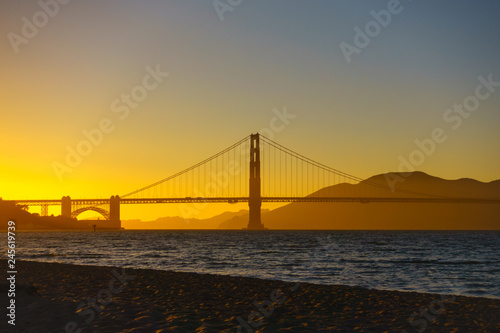 Bridge Golden Gate at San Francisco sunset © Anton Gvozdikov