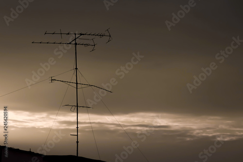 An old antena on the roof