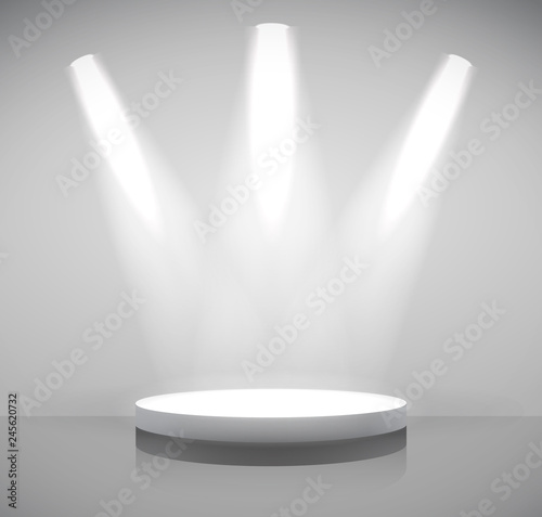 Illuminated spotlight with pedestal – stock vector