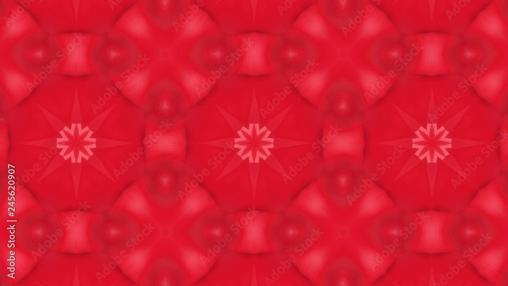 red animated patterns. abstract kaleidoscope background. 3d render