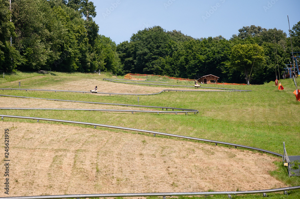 Wiese mit Sommerrodelbahn Wiese mit Sommerrodelbahn