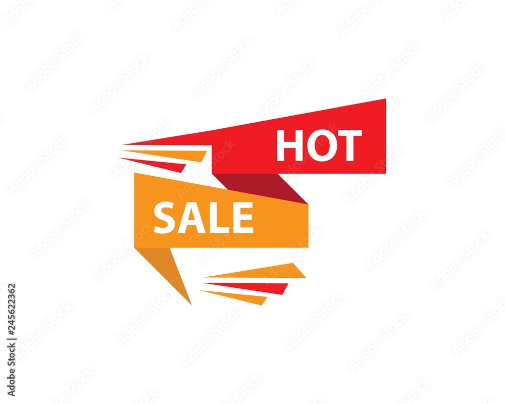 Blank banner discount label vector