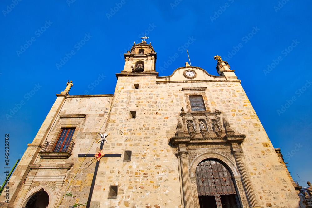 Scenic Guadalajara churches in historic city center