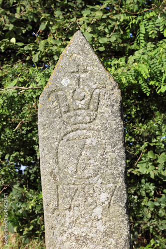 Historic hunting stone in North Germany photo