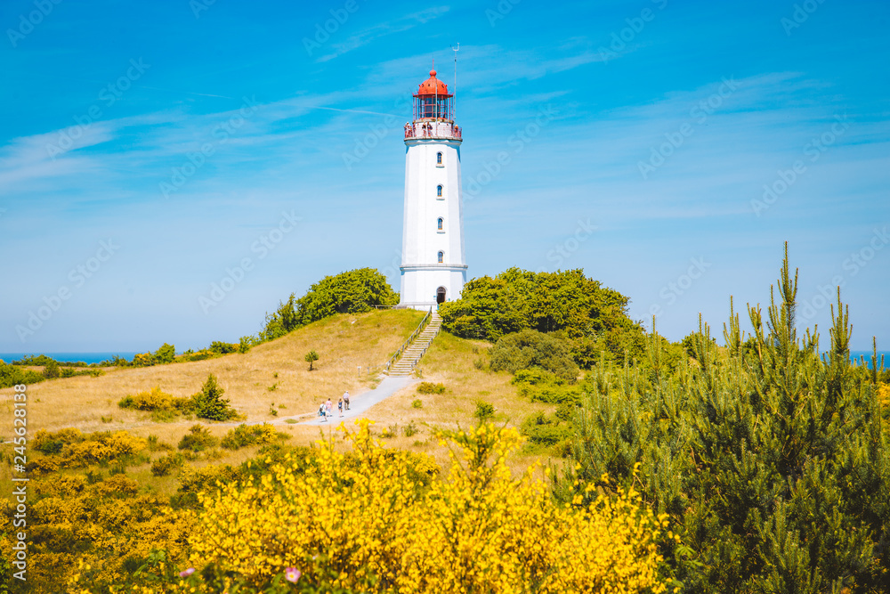 Lighthouse Dornbusch on the island Hiddensee, Ostsee, Germany Lighthouse Dornbusch on the island Hiddensee, Ostsee, Germany