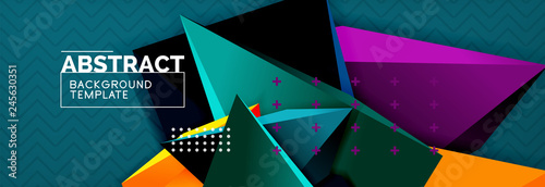 3d triangular shapes geometric background. Origami style pattern with triange shapes for decorative design. Poster design. Line design. Modern presentation template