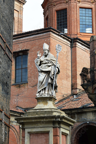 Saint Petronius statue in Bologna, Italy