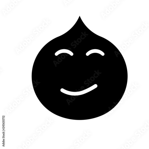 Glyph smile vector icon